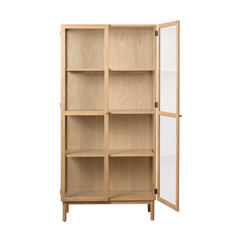 Olivine Boris Eikenhouten Vitrinekast met Glas - B 90 - Naturel - vtwonen shop