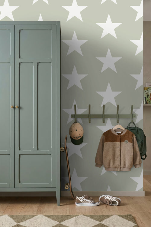 ESTAhome behang sterren mintgroen - 53 cm x 10.05 m - 138948