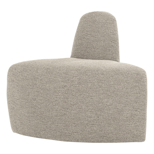 WOOOD eetbank hoek rond rugleuning Mojo Base - Bouclé - Beige - 83x76x76