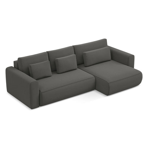 LaMiaSofa hoekbank rechts Perugia - velours - staal - 278x149x82