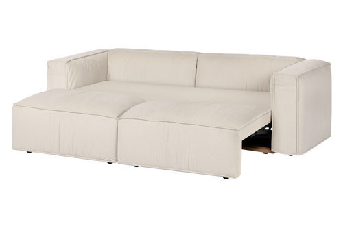 noo.ma Lobi 3-zits slaapbank - beige corduroy, 140x190 cm slaapfunctie