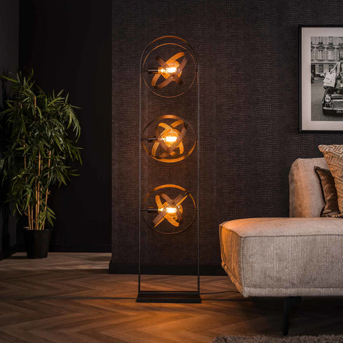 Giga Meubel Vloerlamp Cosmos Mesh - Metaal - 3-Lichts - 36x22x160cm