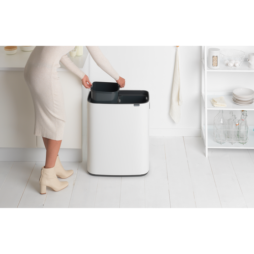 Brabantia Bo Touch Bin, met 2 binnenemmers, 2 x 30 liter - White