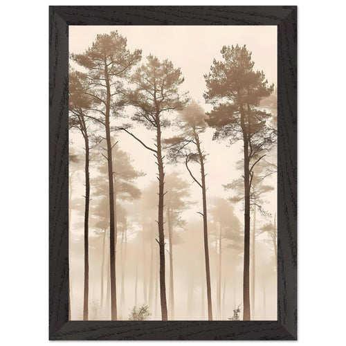 Artfulprints Poster met Lijst Boho – Silent woods   - A4 21x29.7 cm - beige
