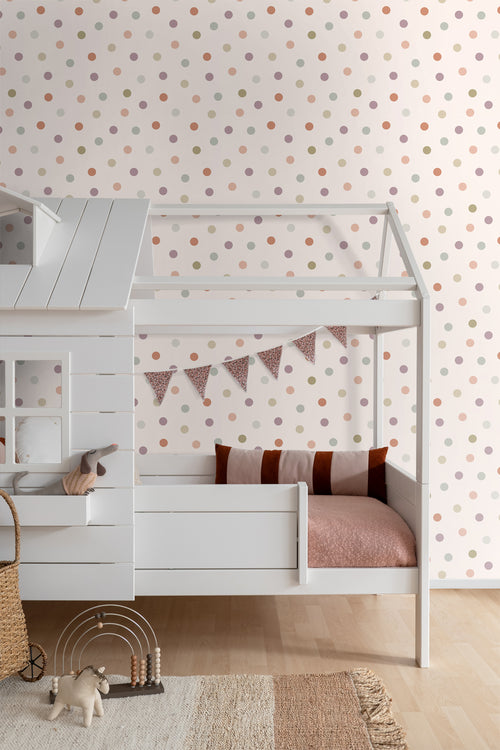 ESTAhome behang stip roze en meerkleurig - 50 x 900 cm - 131624