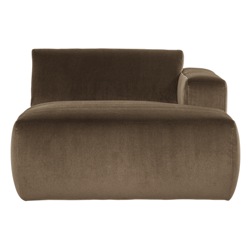 WOOOD chaise longue bank rechts Mojo Base - Velvet - Taupe - 74x112x162