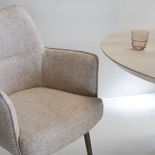 DÉJA Living Eetkamerstoel Zayn - Beige/Taupe - Zithoogte 47cm - Set van 2