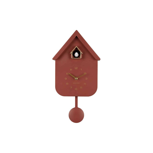 Karlsson wandklok Solo Color Cuckoo - rood - 8.5x21.5x41cm - vtwonen shop