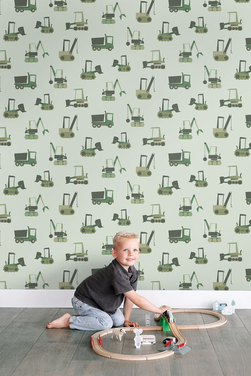 ESTAhome behang voertuigen groen - 50 x 900 cm - 132242