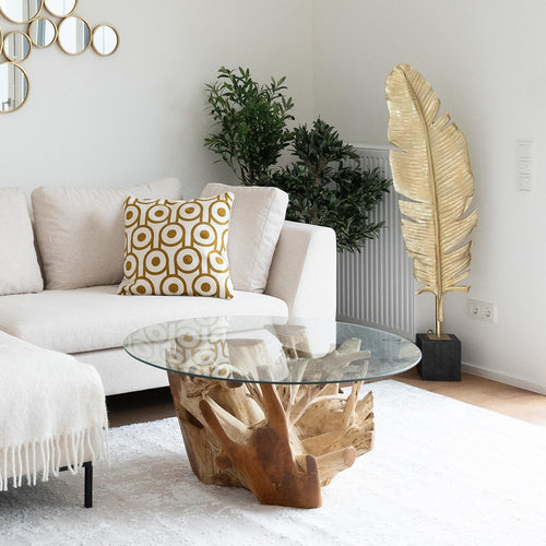 Kare Design Kussen Catena Circle geel en wit