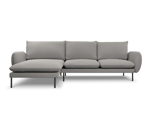 Cosmopolitan Design linker hoekbank Vienna 5-zits, boucle, grijs - 170x255x95cm