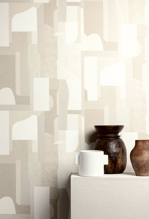 Masureel behang grafisch motief beige - 53 cm x 10.05 m - 631816 - vtwonen shop