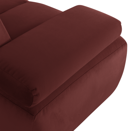 WOOOD 1,5-zits bank arm links Mojo - Velvet - Kastanjebruin - 74x164x97