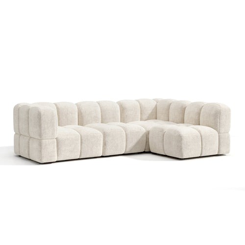 Sia Home - Modulaire hoekbank rechts NUBI - fluweel met structuur  256cm