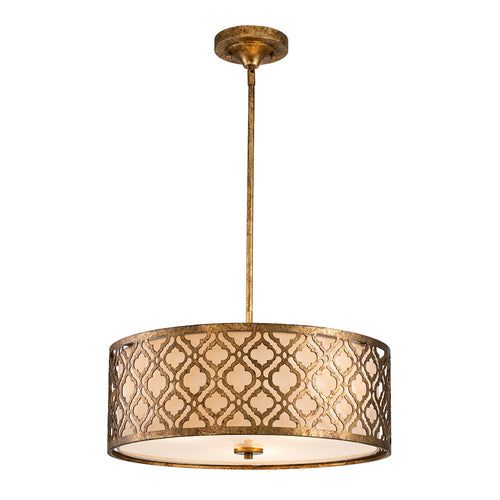 Elstead Arabella - 3-lichts grote ronde plafondlamp met duo-montage, goud, E27