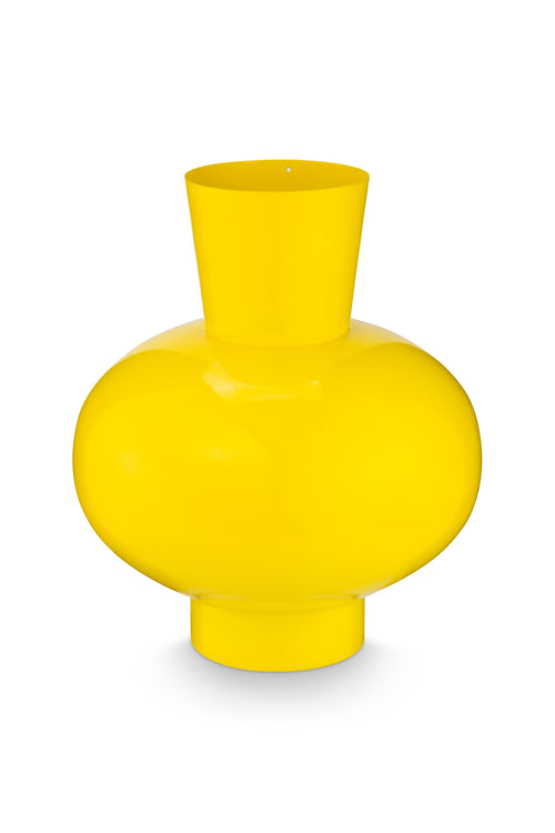 vtwonen Vaas - Metaal - Geel - 23x27cm - vtwonen shop