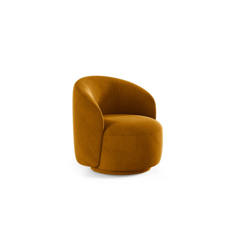 Cosmopolitan Design - Draaistoel Savona flueel geel - 72.5x69x70.5cm