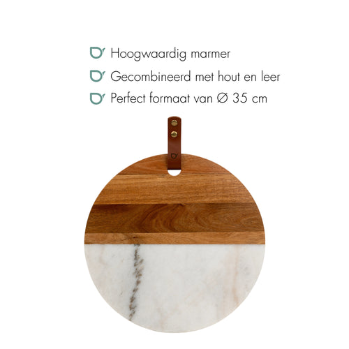 Bredemeijer - Serveerplank Thor marmer met hout - vtwonen shop