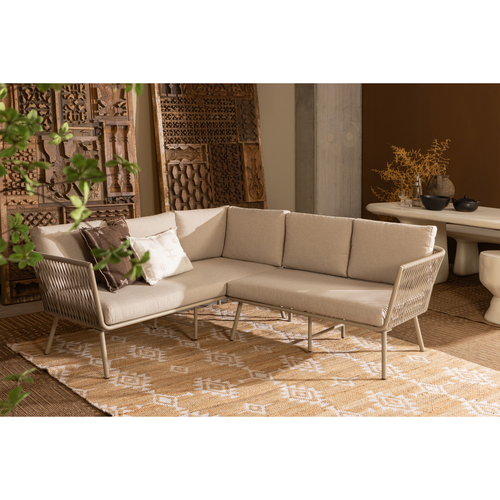 WOOOD  loungeset claunk - Metaal - Zand/Taupe - 69x180x180