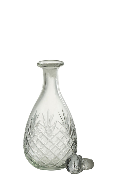J-Line decoratie Fles Faune - glas - transparant - small