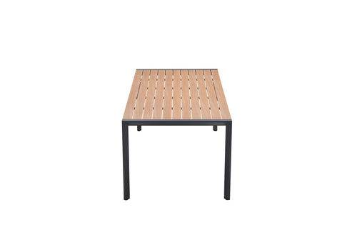Felini tafel- 220x93 cm - carbon black - light teaklook - vtwonen shop