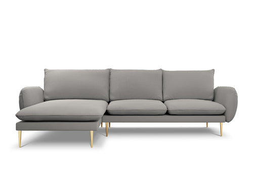 Cosmopolitan Design linker hoekbank Vienna 5-zits, boucle, grijs - 170x255x95cm