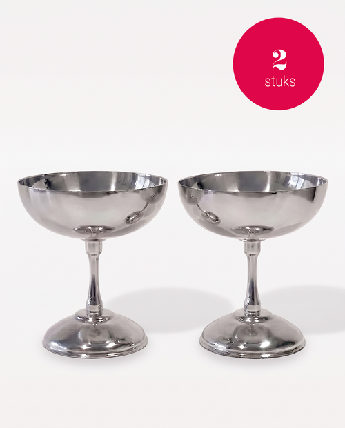 vtwonen - Coupes - Metaal - Zilver - 9cm - Set van 2