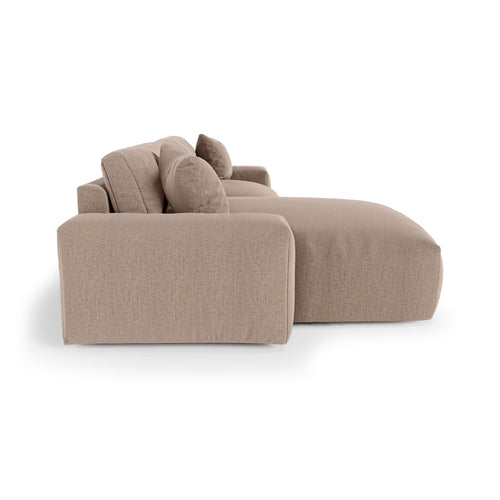 Premium Interiors - Linkerhoekbank CHEER - zacht aanvoelende geweven stof  mol 312cm