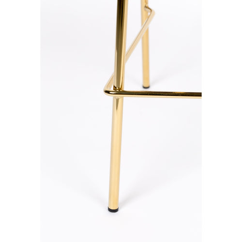 Housecraft Living Jolien Barkrukken rugleuning 65 cm Goud/ Lichtgroen - Set van 2