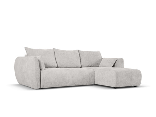 Cosmopolitan Design Converteerbare hoekbank rechts met opbergdoos Matera 4-zits, chenille, lichtgrijs - 173x253x86cm