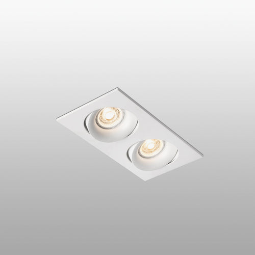 Faro Arg-2 - 2-lichts dubbel vierkant kantelbare inbouwspot wit, GU10