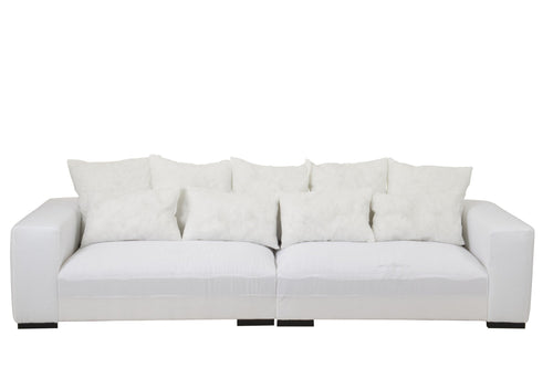 J-Line onderstel Zetel + 9 Kussens Monaco Xl - textiel - wit