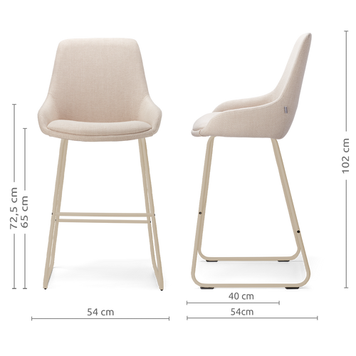 Nolon Nino-Isa barkruk beige - beige onderstel - 65 cm