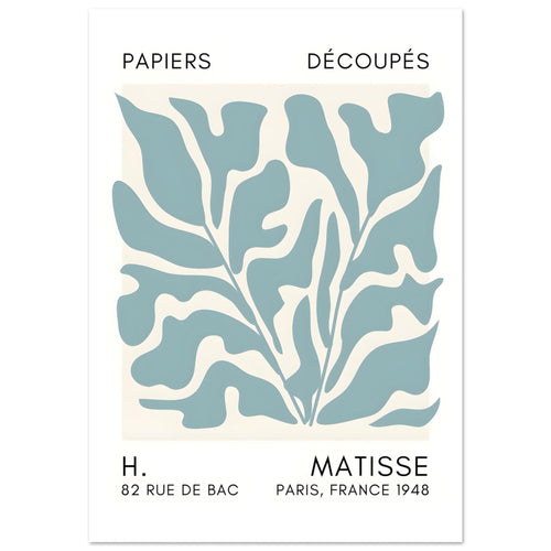 Artfulprints  Matisse – Seabed shapes turquoise   poster 30x40 cm - vtwonen shop