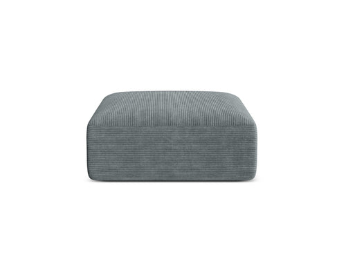 Cosmopolitan Design Poef Campi ribfluwelen donkergrijs - 90x90x40cm