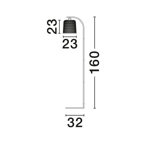 Nova Luce INTRA Vloerlamp Zwart, Natuurlijk E27 1x12W