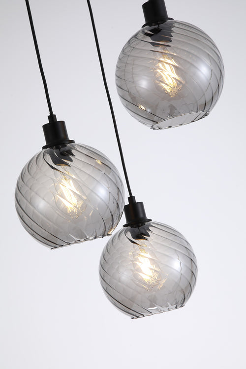 Searchlight hanglamp Radiance - 3 lichts - 46  x 120   cm - zwart