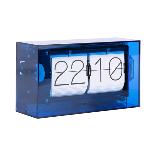 Karlsson tafelklok Boxed Flip - blauw - 20.7x20.7x11.7cm