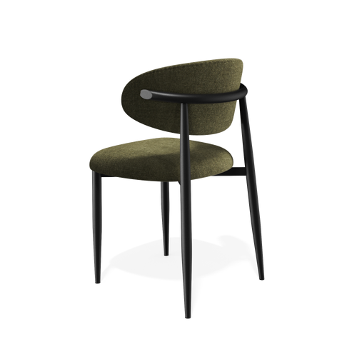Premium Interiors - Set van 2 stoelen LINA - zacht aanvoelende geweven stof vintage groen 52cm