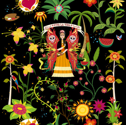 Walls4You behang tropische bladeren en bloemen zwart en meerkleurig - 53 cm x 10 m - 640127 - vtwonen shop