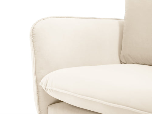 Cosmopolitan Design Bank Vienna 2-zits, flueel, lichtbeige - 92x160x95cm