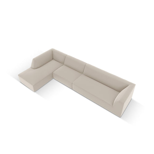 Cosmopolitan Design - Modulaire hoekbank links Siena 5-zits, imitatieleer duif - 180x366x69cm