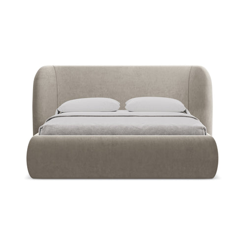 LaMiaSofa Bed met opbergruimte Trieste - velours - taupe - 230x215x110