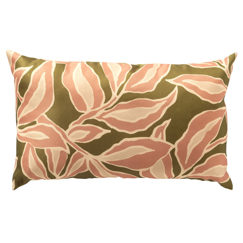 ELARA - kussenhoes outdoor 30x50 cm - bladmotief - Muted Clay - roze, groen, beige