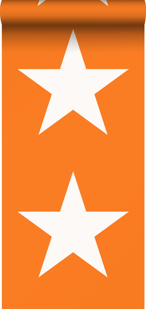 ESTAhome behang sterren oranje en wit - 53 cm x 10.05 m - 115873