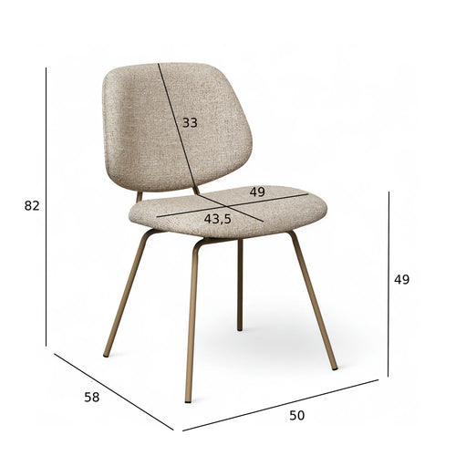 Furnhouse eetkamerstoel Sofia - Beige - Stof (Bouclé) - Set van 6