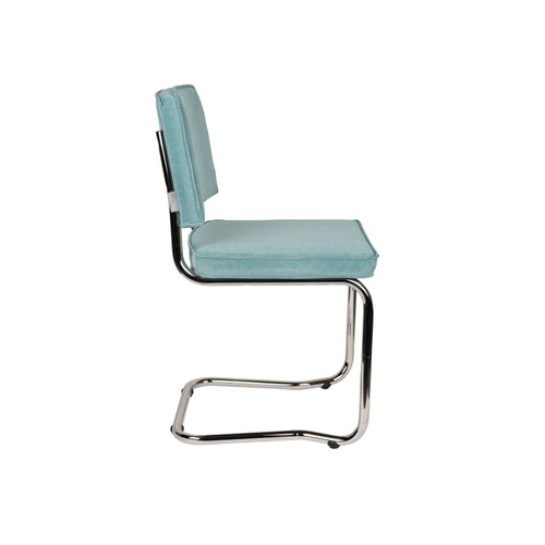 Zuiver Ridge Kink Rib Eetkamerstoelen Blauw - Set van 2