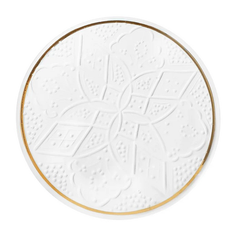 Chabi Chic Bord - Empreinte -wit/goud - keramiek - Ø 20 cm - vtwonen shop