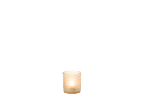J-Line windlicht Vierkanten - glas - beige - small - 3 stuks - vtwonen shop