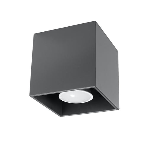 Sollux Lighting Plafondlamp QUAD 1 antraciet - 10x10x10cm